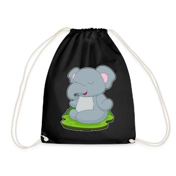 Elefant Yoga Fitness Meditation - Turnbeutel - Schwarz - Vorne
