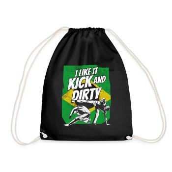 I Like It Kick And Dirty Ginga Capoeirista Dance - Drawstring Bag - black - Front