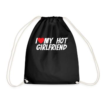 J’aime ma petite amie chaude drôle de cœur - Sac de sport léger - noir - Devant