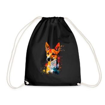 basenji dog, vintage basenji - Turnbeutel - Schwarz - Vorne