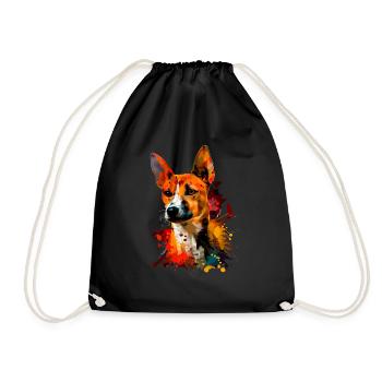 basenji dog, vintage basenji - Turnbeutel - Schwarz - Vorne