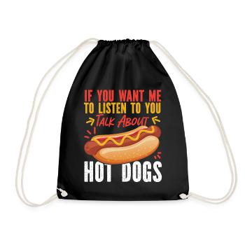 Hot Dog Adult If You Want Me To - Turnbeutel - Schwarz - Vorne