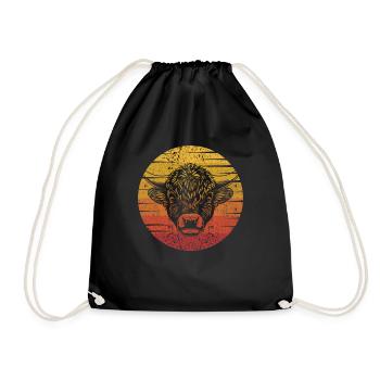 Rétro Buffalo Bovinae Bison d’Amérique Amoureux Bison - Sac de sport léger - noir - Devant