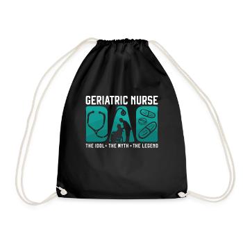 Geriatric Nurse Dad The Idol The Myth Caregiver - Drawstring Bag - black - Front
