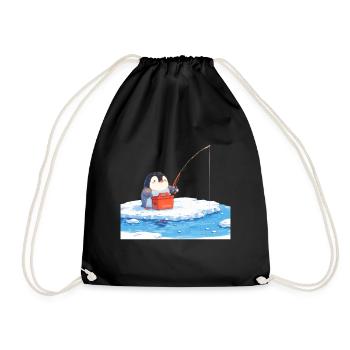 Penguin Kawaii Penguin Cute - Drawstring Bag - black - Front
