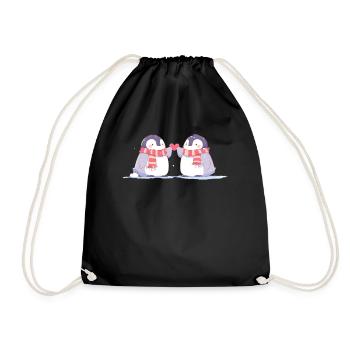 Pingouin Couple Kawaii Pingouin Mignon - Sac de sport léger - noir - Devant