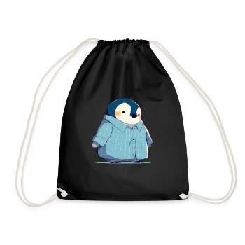 Pinguin Pyjamas Kawaii Pinguin Niedlich - Turnbeutel - Schwarz - Vorne