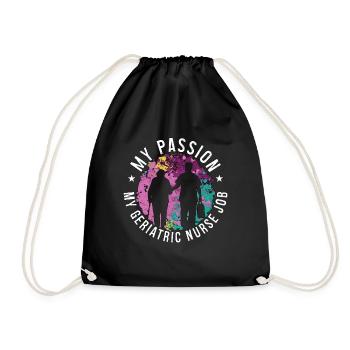 Geriatric Nurse My Passion My Geriatric Caregiver - Drawstring Bag - black - Front
