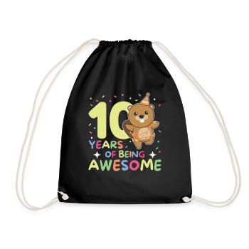 Castor pour ses 10 ans Enfants de dix ans - Sac de sport léger - noir - Devant