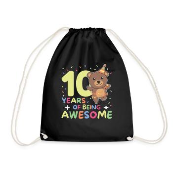 Ours pour ses 10 ans enfants de dix ans - Sac de sport léger - noir - Devant