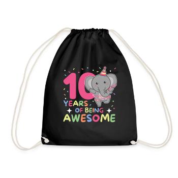 Éléphant pour les enfants de 10 ans - Sac de sport léger - noir - Devant