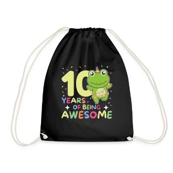 Grenouille pour ses 10 ans Enfants de dix ans - Sac de sport léger - noir - Devant