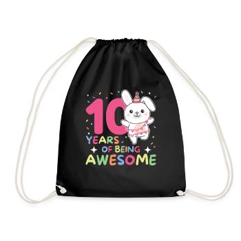 Lapin pour ses 10 ans enfants de dix ans - Sac de sport léger - noir - Devant