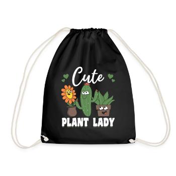 Hobby Gardener Plant Lover - Cute Plant Lady - Turnbeutel - Schwarz - Vorne