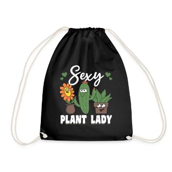 Hobby Gardener Plant Lover - Sexy Plant Lady - Turnbeutel - Schwarz - Vorne