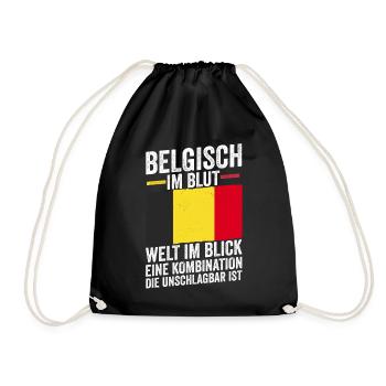 Belgian Belgian Belgium - Drawstring Bag - black - Front