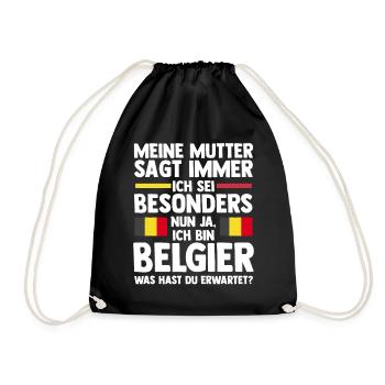 Belgian Belgian Belgium - Drawstring Bag - black - Front