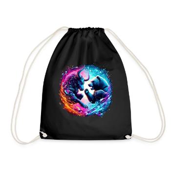 Bull vs Bear Exchange Battle - Drawstring Bag - black - Front