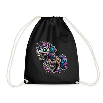 Einhorn Zombie - Turnbeutel - Schwarz - Vorne