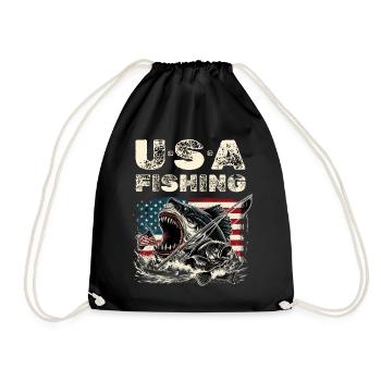USA Pêche Vintage Monster Shark - Sac de sport léger - noir - Devant