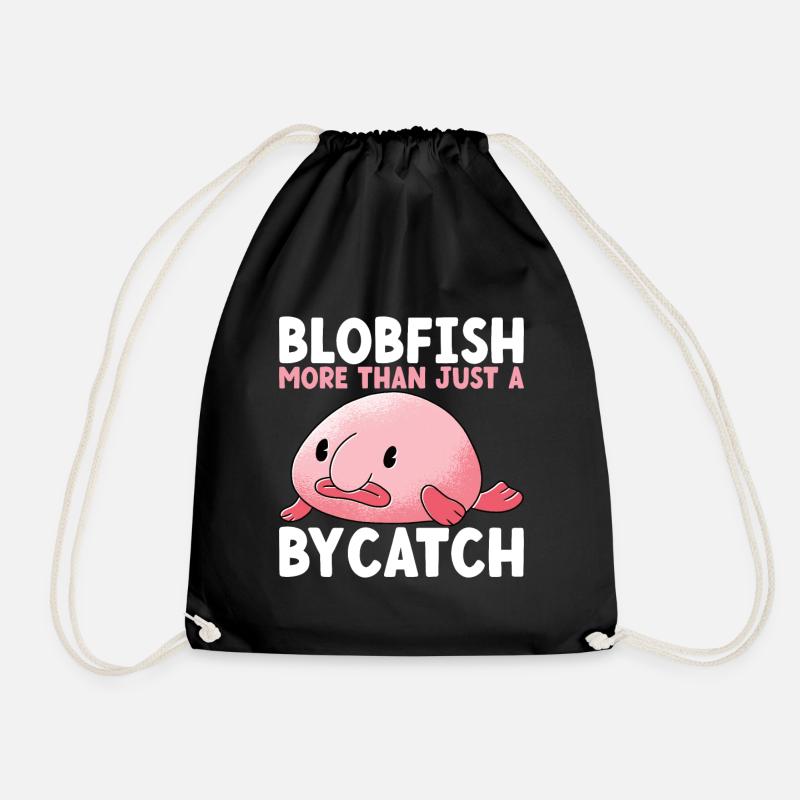 Süßer Blobfisch Hässlicher Fisch - Turnbeutel - Schwarz