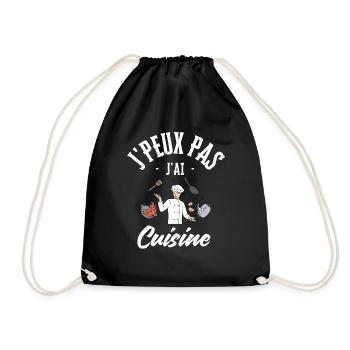 J'peux pas j’ai Cuisine - Sac de sport léger - noir - Devant