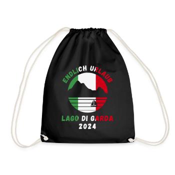 Gardasee Urlaub 2024 Lago Di Garda Italien Idee - Turnbeutel - Schwarz - Vorne