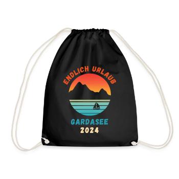 Gardasee Urlaub 2024 Lago Di Garda Italien Idee - Turnbeutel - Schwarz - Vorne