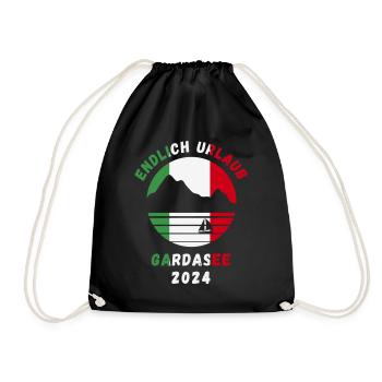 Gardasee Urlaub 2024 Lago Di Garda Italien Idee - Turnbeutel - Schwarz - Vorne
