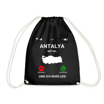 Antalya Urlaub Türkei Idee - Turnbeutel - Schwarz - Vorne