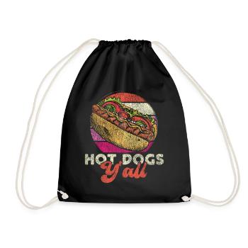 Hot Dog Adult Girl Vintage Hot - Turnbeutel - Schwarz - Vorne