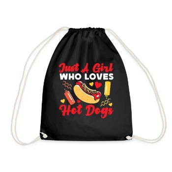 Hot Dog Adult Girl Juste une fille qui - Sac de sport léger - noir - Devant