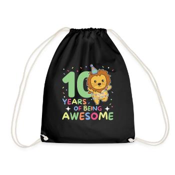 Leo pour ses 10 ans enfants de dix ans - Sac de sport léger - noir - Devant