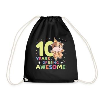 Vache pour les enfants de 10 ans - Sac de sport léger - noir - Devant