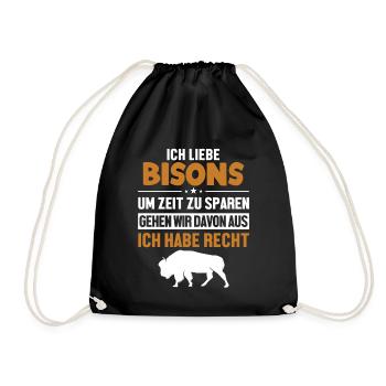 Bison hat immer Recht Buffalo Bovinae Américain - Sac de sport léger - noir - Devant