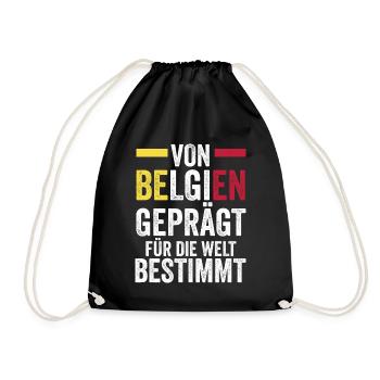 Belgier Belgisch Belgien - Turnbeutel - Schwarz - Vorne