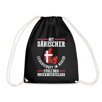 Danes Danish Denmark - Drawstring Bag - black - Front