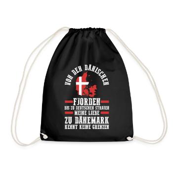 Danes Danish Denmark - Drawstring Bag - black - Front