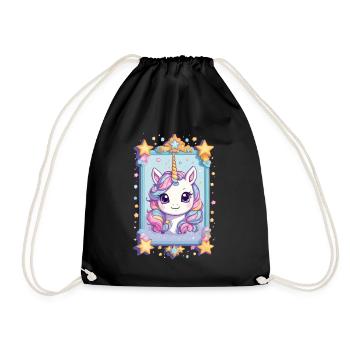Licornes drôles couleurs pastel amant de licorne - Sac de sport léger - noir - Devant