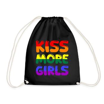 Kiss More Girls - Turnbeutel - Schwarz - Vorne