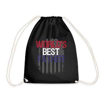 World's Best Father Vintage USA Flights - Drawstring Bag - black - Front