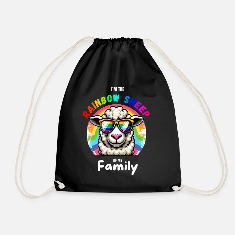 LGBTQ Schaf Pride Month Gay Parade Regenbogen Fun - Turnbeutel - Schwarz