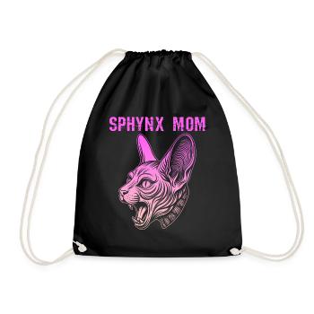 Sphynx Katzen Mama, Katzenliebhaber Nacktkatze - Turnbeutel - Schwarz - Vorne