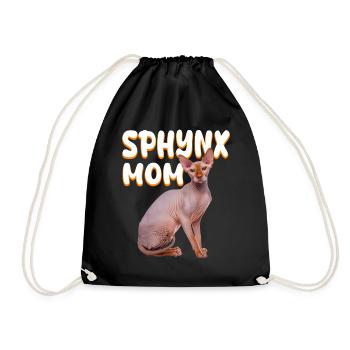 Sphynx Katzen Mama, Katzenliebhaber Nacktkatze - Turnbeutel - Schwarz - Vorne