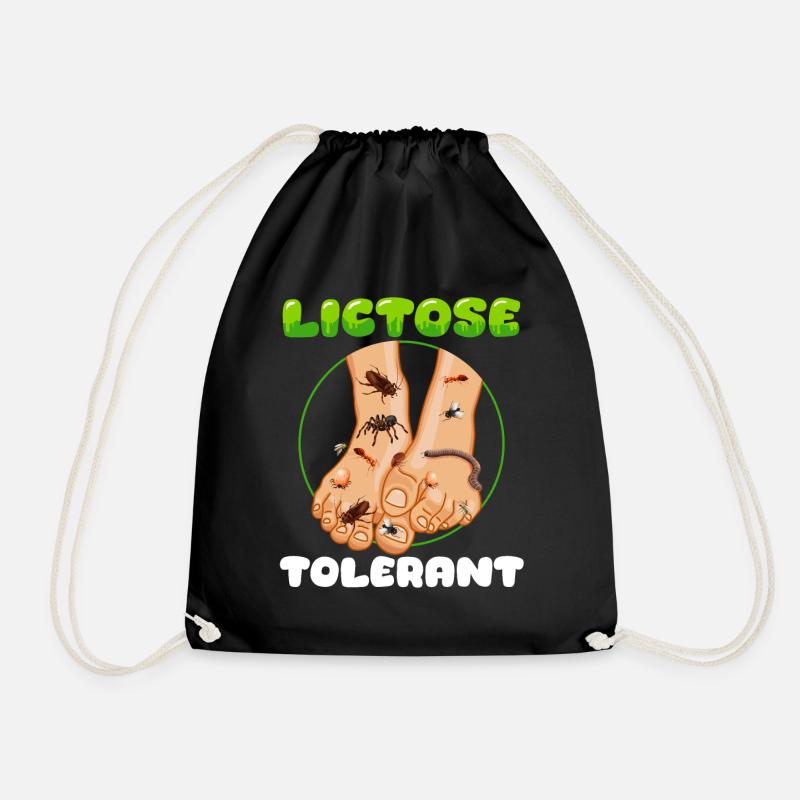 stupid, embarrassing, lactose tolerant geek - Drawstring Bag - black