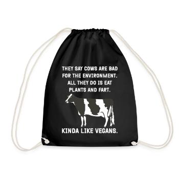 They say cows are bad for the environment. All - Drawstring Bag - black - Front