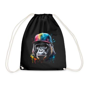 Casquette Gorilla Snapback Monkey Cool Animal Design Print - Sac de sport léger - noir - Devant