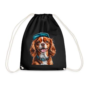 Cavalier King Charles Spaniel Snapback Cap Chien - Sac de sport léger - noir - Devant