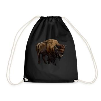 Bison d’Amérique de buffle Bovinae Lover Bison - Sac de sport léger - noir - Devant
