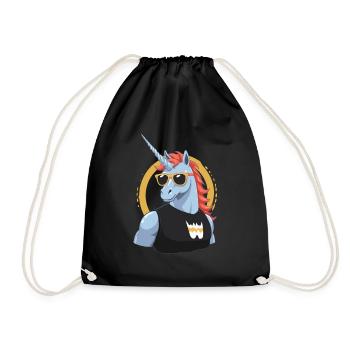 Papa Einhorn Lustiges Vatertag Design - Turnbeutel - Schwarz - Vorne